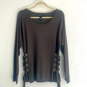 INC Brand khaki green long sleeve sweater, size large